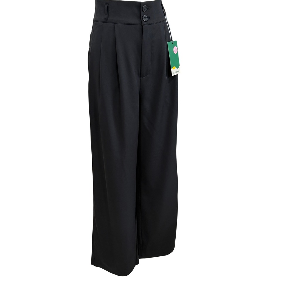 Halara Black Wide Leg High Waisted Trouser Pants Minimalist Old Money Career M - Picture 6 of 8